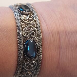 Elegant Silver and Black Bracelet